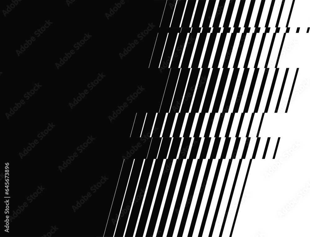 Poster smooth vector transitons from black to white with straight broken lines. modern vector background fo