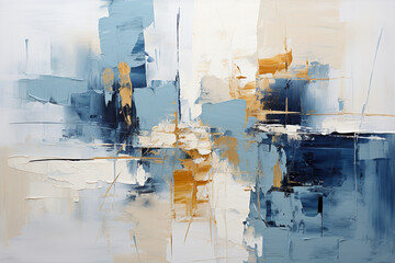 Expressionist painting in various shades of blue