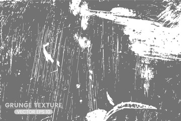 Grunge background black and white. Texture of chips, cracks, scratches, scuffs, dust, dirt. Dark monochrome surface. Old vintage vector pattern. Vector Format 