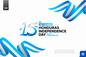 Honduras independence day logotype september 15th with flag background