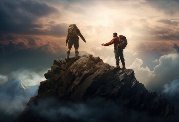 person in the mountains