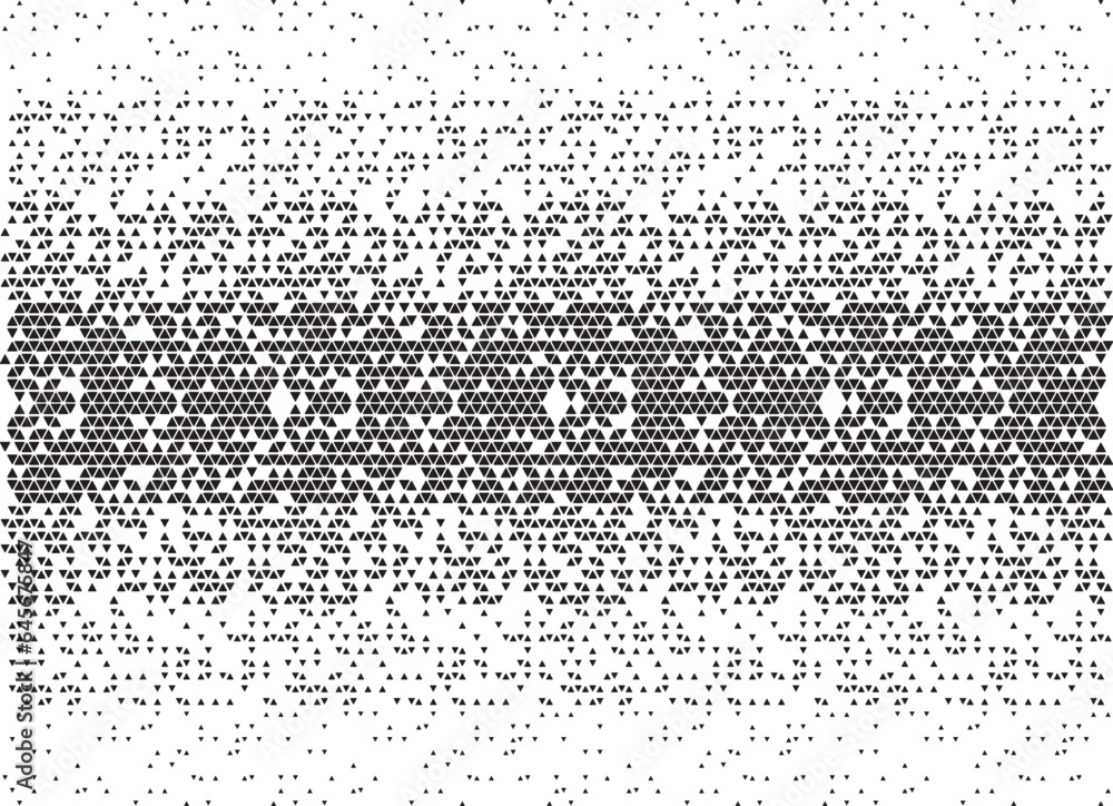 Poster Black and white halftone triangles pattern. Abstract geometric gradient background. Vector illustration.
Vector Formats 