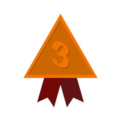 Third Place Bronze Medal Red Ribbon Basic Shape
