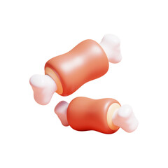 3d rendering of fried chicken thigh illustration or 3d fried chicken thigh