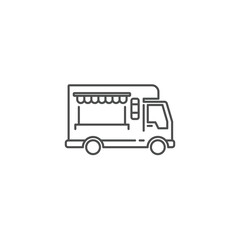 Food truck logo line icon