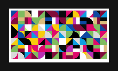 Geometric mosaic vector pattern