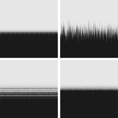 Pack of noise transition effect, design element. Black isolated on white background, Vector Formats 