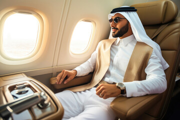 Business Class Comfort: Emirati Executive in UAE Tradition
