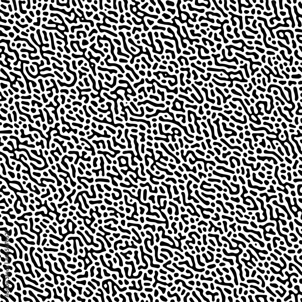 Aufkleber vector-illustrated turing pattern with chaotic curved details in white and black vector formats