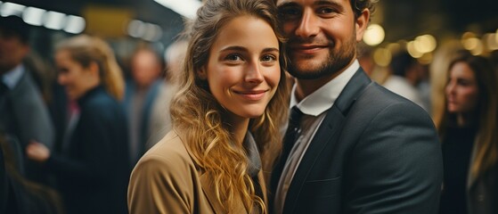 Obraz premium close-up of hugging office employees.