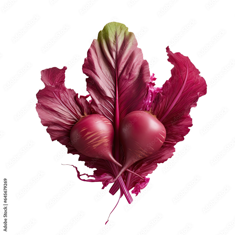 Poster isolated beetroot pieces on a transparent background with clipping path