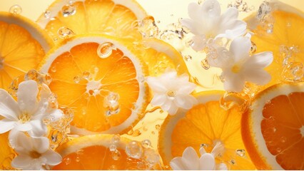 Lemon Orange Fresh Splash - obrazy, fototapety, plakaty