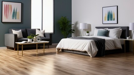 Condo one bed muji cozy style, Generative AI
