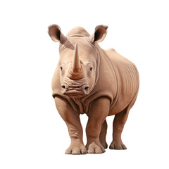 Fototapeta premium Close up of a large white rhinoceros grazing transparent background