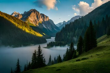 lake in the morning