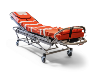 Hospital stretcher isolated from the background