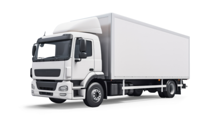 White truck isolated from the background