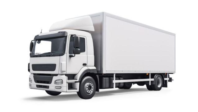 White truck isolated from the background