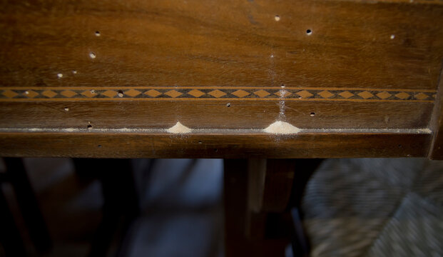 old table become worm-eaten