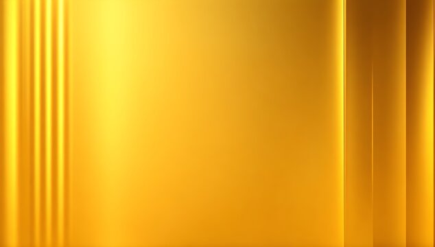 Luxurious Gradient Golden Background with Illuminated Lines on Both Sides and Ample Copy Space