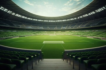 Soccer Stadium, An imaginary stadium is rendered. AI Generated