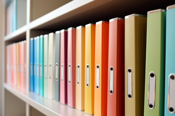 Obraz premium Row of color office folders