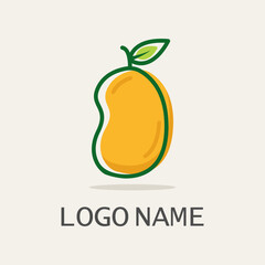 mango fruit summer tropical logo