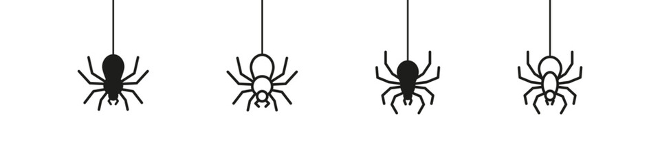 Spider icon. Spider vector set. Isolated halloween symbol.