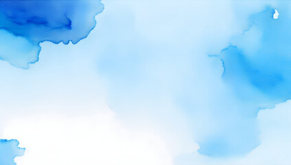 Watercolor Background in Various Shades of Tranquil Blue