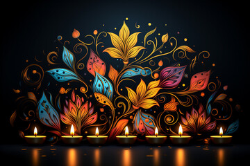 Diwali concept background. Diwali Indian festival. Diwali Hindu festival - obrazy, fototapety, plakaty