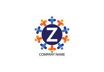 people with letter Z logo design concept template