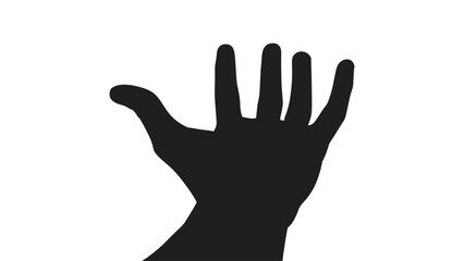 hand silhouettes isolated on white, Hand open and ready to help or receive, hand pointing at something, hands gesturing black, Black hands silhouettes, vector illustration