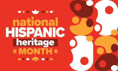 National Hispanic Heritage Month in United States. Celebrate annual in September and October. Latin American and Hispanic ethnicity culture. National fabric vector textures. Traditional festival