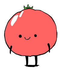 にっこり笑顔のトマト（赤色）