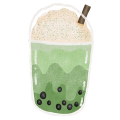 green tea bubble milk tea 