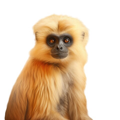 Gibbons classified as primates are apes in the chordate phylum transparent background