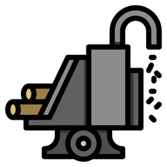 Log Shredder line icon