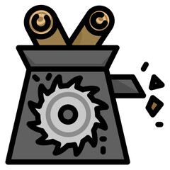 woodchipper line icon
