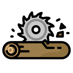 wood resize line icon