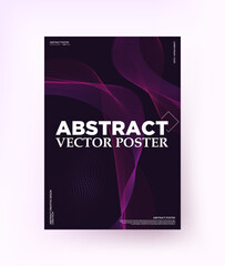 Fototapeta premium Abstract design with thin dark purple lines on a dark background. Suitable for posters, banners, leaflet covers, etc.