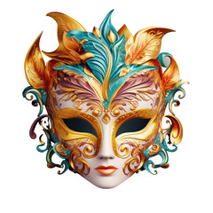 Carnival mask alone in the dark transparent background