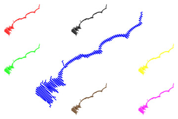 Lake Hanna (Islamic Republic of Pakistan) map vector illustration, scribble sketch Hanna Reservoir map
