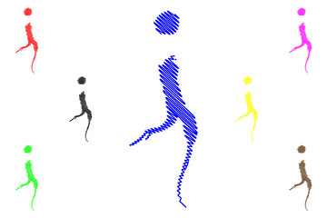 Lake Chagan (Republic of Kazakhstan) map vector illustration, scribble sketch Lake Shagan or Balapan map