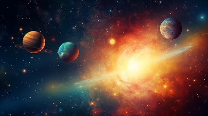 Solor system background. Generative AI