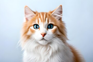 A young albino kitten, wrapped in flawless white fur, gazes outward with an incredibly charming demeanor.