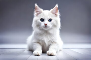 white kitten on white