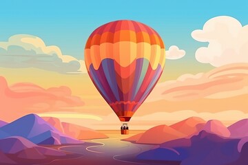 Fototapeta premium Colorful hot air balloons flying on sky, hot air balloons, Generative Ai illustration
