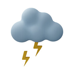3D thundercloud with thunder illustration