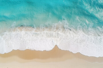 Fototapeta na wymiar summer holiday beach ocean seascape top view copy space