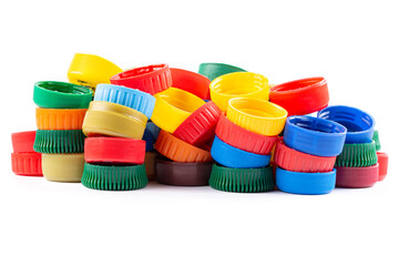 Different color bottle caps, excellent raw material for recycling.